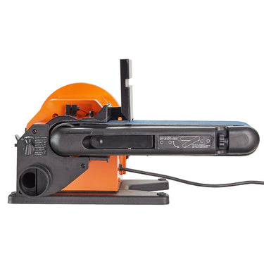 Professional Belt Sander, 6" Disc Sander and 4 x 36 in. Belt Sander with 5A Induction Motor Cast Aluminum Worktable for Woodworking, Metalworking