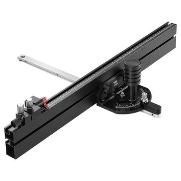 Precision Miter Gauge, Standard Slot 3/4'' x 3/8'', Aluminum Alloy Table Saw Miter Gauge with 24 in Grating 15 Angle Stops Adjustable Spring Loaded Plunger and Removable Disc, for Woodworking
