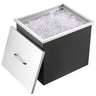 Drop in Ice Chest, 21"L x 17"W x 18"H Stainless Steel Ice Cooler, Commercial Ice Bin with Cover, 40 qt Outdoor Kitchen Ice Bar, Drain-pipe and Drain Plug Included, for Cold Wine Beer