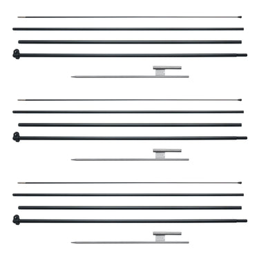Feather Flag Pole Kit 3 Packs Swooper Flag Pole 16.3 ft with Ground Stakes