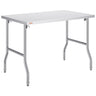 48 x 30 Inch Folding Commercial Prep Table Commercial Worktable Workstation, Heavy-Duty Stainless Steel Folding Table with 220 lbs Load, Silver Stainless Steel Kitchen Island, Kitchen Work Table