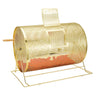 Raffle Drum,Holds 10000 Tickets or 300 Ping Pong Balls, Metal Lottery Spinning Drawing with Wooden Turning Handle, 14.8 x Ø21.26 inch Brass Plated Raffle Ticket Spinning Cage, for Bingo Ballot
