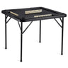 Mahjong Table 4 Player Folding Card Table & 4 Cup Holders Chip Trays Black