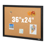 Cork Board, 36x24 inches Bulletin Board with MDF Sticker Frame, Vision Board Includes 10 Pushpins, for Display and Decoration in Office Home and School