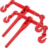 Chain Binder 5/16in x 3/8in, Ratchet Load Binder 6600lbs Capacity, Ratchet Lever Binder w/ G70 Hooks, Adjustable Length, Ratchet Chain Binder for Tie Down, Hauling, Towing, 2-Pack in Red