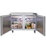Commercial Refrigerator, 48" Worktop Undercounter Refrigerator, 12.85 Cu. Ft Thick Stainless Steel Refrigerated Food Prep Station, 2 Door Worktop Fridge with lock for Restaurant, Bar, Diner