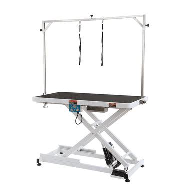 50" Electric Pet Grooming Table, Heavy Duty Dog Grooming Arm for Large Dogs, Height Adjustable Dog Grooming Station, Anti Slip Tabletop/Dog Grooming Station, Max Bearing 400LBS
