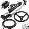 300HP Hydraulic Boat Steering Kit, Hydraulic Steering Helm Pump, Aluminum Alloy Steering Cylinder, 13.5" Steering Wheel with 10" Hydraulic Steering Hose for Boat Steering System