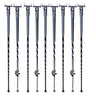 Staircase Metal Balusters, 44'' x 1/2" Galvanized Steel Decorative Banister Spindles, 10 Pack Deck Baluster with Hollow Single Baskets, Twists, Spiral Stair Railing w/ Shoes & Screws