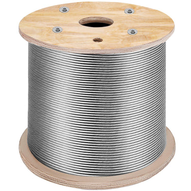 Stainless Steel Cable 3/16"x 1000ft, T316 Marine Grade Deck Cable Railing, 1x19 Strands Construction Braided Aircraft Cable for Deck Rail String Lights Hanging Porch Fence DIY Baluster