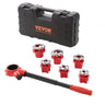 Ratchet Pipe Threader Kit, 1/4" NPT - 1-1/4" NPT Manual Ratcheting Pipe Threader, Portable Pipe Threading Tool Set with 6PCS NPT Dies, Storage Case for Galvanized Aluminum Iron Copper Pipes
