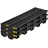 Trench Drain System, Channel Drain with Plastic Grate, 5.8x3.1-Inch HDPE Drainage Trench, Black Plastic Garage Floor Drain, 6x39 Trench Drain Grate, with 6 End Caps, for Garden, Driveway-6 Pack