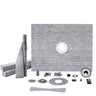Shower Curb Kit, 60"x48" Shower Pan Kit with 2" PVC Central Flange, Waterproof Membrane, Stainless Steel Grate and Joint Sealant, Shower Pan Slope Sticks Fit for Bathroom