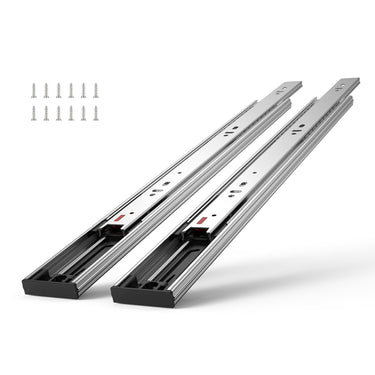 10 Pairs of 14 Inch Drawer Slides Side Mount Rails, Heavy Duty Full Extension Steel Track, Soft-Close Noiseless Guide Glides Cabinet Kitchen Runners with Ball Bearing, 100 Lbs Load Capacity