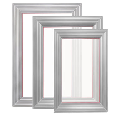 Screen Printing Kit, 3 PCS Aluminum Silk Screen Printing Frames, 5 Glitters and Screen Printing Squeegees and Transparency Films, 6x10/8x12/10x14inch 110 Count Mesh, for DIY T-shirts Printing