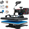 Heat Press, 5 in 1 Heat Press Machine Machine 12x15, Clamshell Sublimation Transfer Printer Fast Heat-up, Digital Precise Temperature Control, Vinyl Heat Press for T-Shirt Plate Mug Cup, 900W
