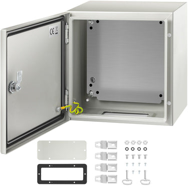 NEMA Steel Enclosure, 12 x 12 x 8'' NEMA 4X Steel Electrical Box, IP66 Waterproof & Dustproof, Outdoor/Indoor Electrical Junction Box, with Mounting Plate