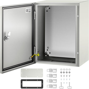 NEMA Steel Enclosure, 16 x 12 x 8'' NEMA 4X Steel Electrical Box, IP66 Waterproof & Dustproof, Outdoor/Indoor Electrical Junction Box, with Mounting Plate
