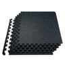 6 PCS 0.56" Thick Gym Floor Mats, 24"x24" EVA Foam & Rubber Top Interlocking, with 24 sq.ft Coverage, Waterproof Exercise Puzzle Flooring for Gym, Home, Garage, Basement, Black & White