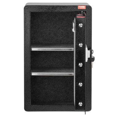 Single Door 3.5 cu.ft Safe Box with Key Lock & Password LED Light Black,organize cash, passports, jewelry, gold, watches and documents