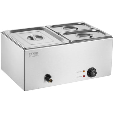 Commercial Electric Food Warmer 3-Pan Countertop Buffet 17QT Bain Marie