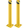 Safety Bollard, 36 Inch Height Bollard Post, 4.5 Inch Diameter Steel Pipe Safety Bollard Post, Yellow Steel Bollard, Steel Safety Bollard with 8 Anchor Bolts, Perfect for Traffic-Sensitive Area