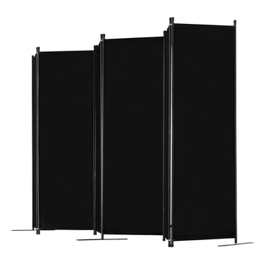 Room Divider, 6 Panel Room Divider, Folding Privacy Screen and Portable Partition Divider for Room Separation, Freestanding Room Partitions for Office, Bedroom, Living Room, Black