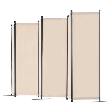 Room Divider, 6 Panel Room Divider, Folding Privacy Screen and Portable Partition Divider for Room Separation, Freestanding Room Partitions for Office, Bedroom, Living Room, Beige