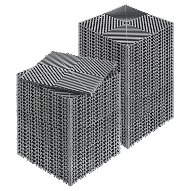 Interlocking Drainage Mat, 12'x12' Modular Interlocking Cushion Durable PP Material, 55 Pcs Splicing Drainage Mats, Non-Slip Drainage Floor Tile and Shower Mat, for Garage, Garden, Kitchen, Grey