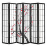 Room Divider, 6 Panel Japanese Room Divider Screen, Wood Folding Privacy Screen Indoor, Japanese Partition Portable Decoration Dividers, for Room Separation Home Office Restaurant & Bedroom