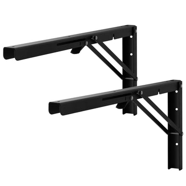 Shelf Bracket Foldable, 24' L 2 Pcs , Heavy Duty Floating Shelf Brackets, Brackets for Shelves, 5mm Thick Matte Black L Shelf Bracket,Steel Shelving Brackets with 300 lbs Load Capacity