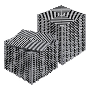 Interlocking Drainage Mat, 12'x12' Modular Cushion Durable PP Material, 40 Pcs Splicing Drainage Mats, Non-Slip Drainage Floor Tile and Shower Mat, for Garage, Garden, Kitchen & Outdoor, Grey