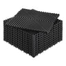Interlocking Drainage Mat, 12'x12' Modular Cushion Durable PP Material, 12 Pcs Splicing Drainage Mats, Non-Slip Drainage Floor Tile and Shower Mat, for Garage, Garden, Kitchen & Outdoor, Black