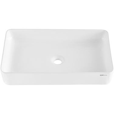 Modern Ceramic Vessel Sink 24"x13.8" Bathroom Vanity Bowl Countertop White