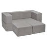 Kids Couch, 4Pcs Modular Kids Play Couch, Toddler Couch Sofa Bed, Kids Chair Seat Playroom Furniture, Child Sectional Sofa with Removable Cover for Kids Girls & Boys, Grey