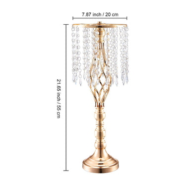 10PCS 55cm/21.65' Tall Crystal Wedding Flower Stand Vase for Party Decor