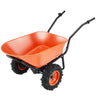 Electric Wheelbarrow Cart, 500W Powered Utility Garden Wagon Dump Cart, 4.5 Cu. Ft. Load & 573 lbs Capacity with Metal Handle & 16" Track Wheels, Two Wheel Barrow Yard Cart & Wagons for Lawn