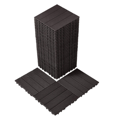 Interlocking Deck Tiles 36 Pack 12"x12" Waterproof for Porch Dark Brown