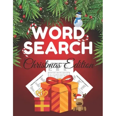 Word Search Christmas Edition: Puzzle For Adults and Kids Gift Present Activity Book Winter Blank Countdown Hidden Snowman