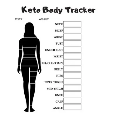Keto Body Tracker: Weekly body measurement pages to help track your progress.