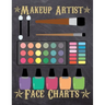 Makeup Artist Face Charts: Makeup cards to paint the face directly on paper with real make-up - Ideal for: professional make-up artists, vloggers