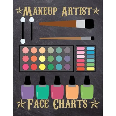Makeup Artist Face Charts: Makeup cards to paint the face directly on paper with real make-up - Ideal for: professional make-up artists, vloggers