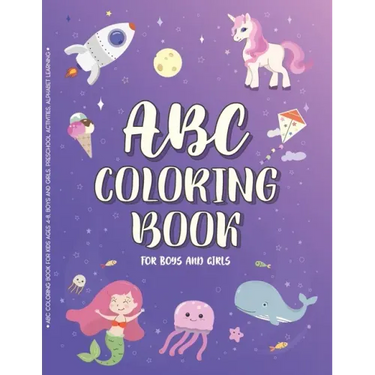 ABC Coloring Book for Kids Ages 4-8, Boys and Girls. Preschool activities, alphabet learning