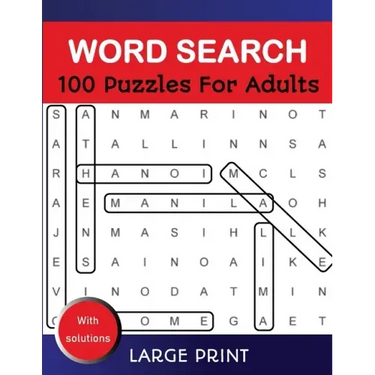 Word Search Puzzles For Adults Large Print With Solutions: Word Search Book for Adults, Teens 100 Puzzles Games with Solutions Cleverly Hidden Word Se