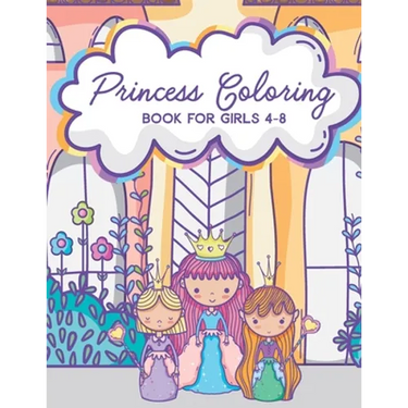 Princess Coloring Book for Girls 4-8: Activity Book with Pretty Princesses and Castles