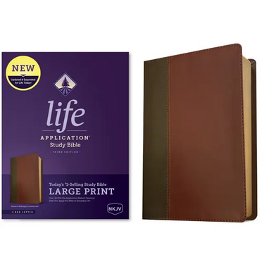 NKJV Life Application Study Bible, Third Edition, Large Print (Leatherlike, Brown/Mahogany, Red Letter)