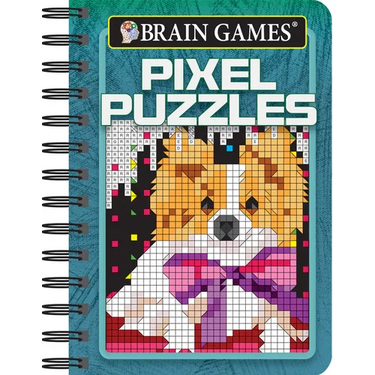 Brain Games - To Go - Pixel Puzzles: Color by Square Mosaic Activity Book Hidden Picture Puzzles Travel Size for Teens & Adults