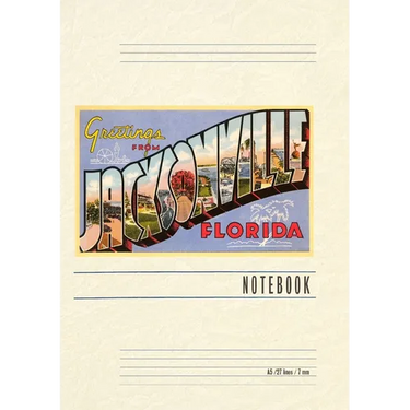 Vintage Lined Notebook Greetings from Jacksonville, Florida