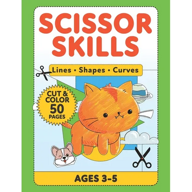 Scissor Skills Lines: Fun Scissor Skills Activity Pad, 50 Cutting Worksheets for Kids Ages 3-5