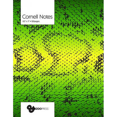 Cornell Notes: Snake Skin Cover - Best Note Taking System for Students, Writers, Conferences. Cornell Notes Notebook. Large 8.5 x 11,